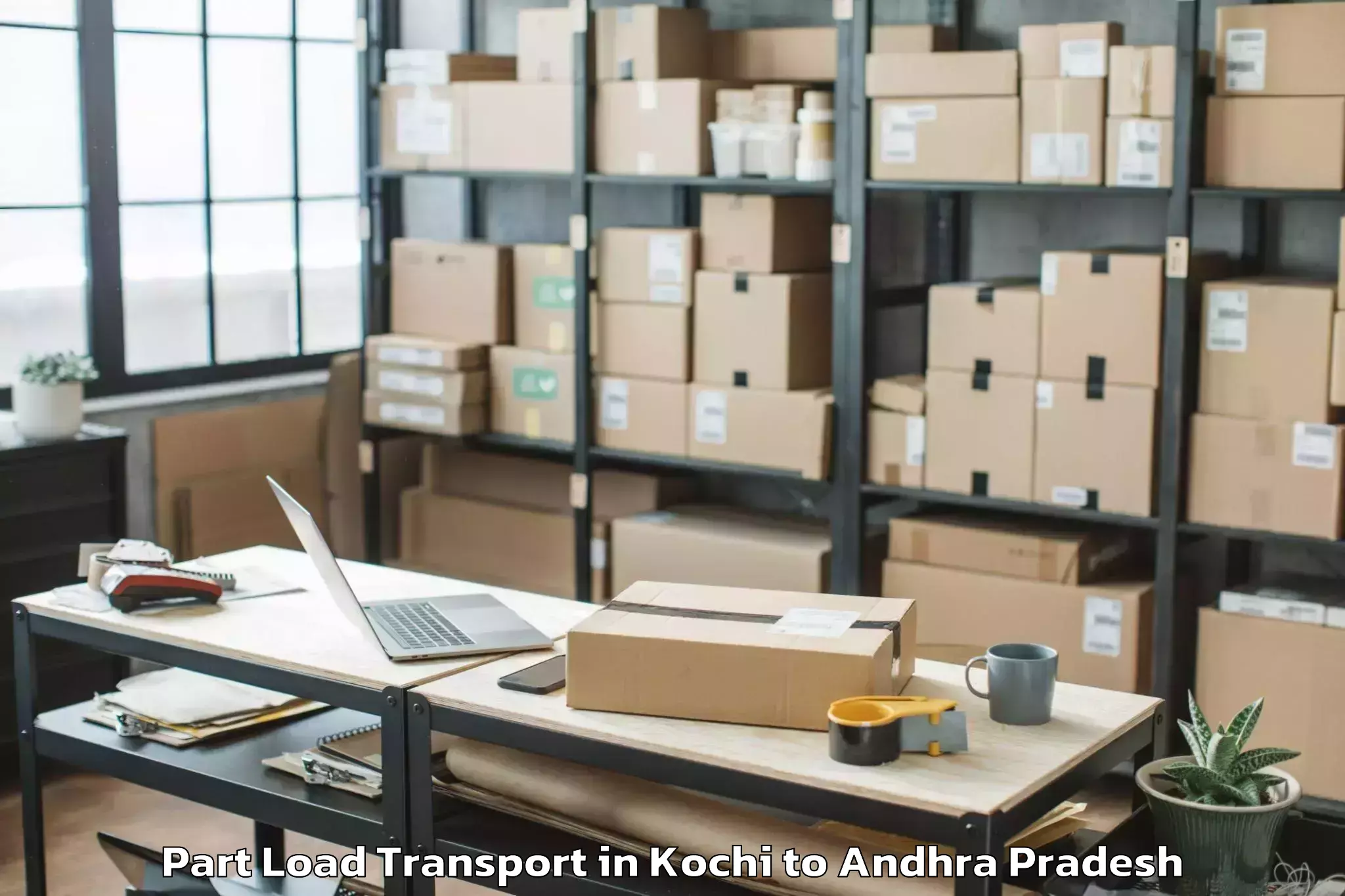 Book Kochi to Simhadri Puram Part Load Transport Online